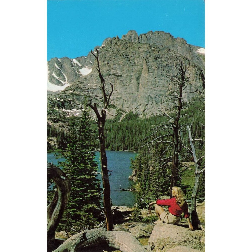Postcard Loch Vale Rocky Mountain Nation Park Colorado Vintage Chrome Unposted 1